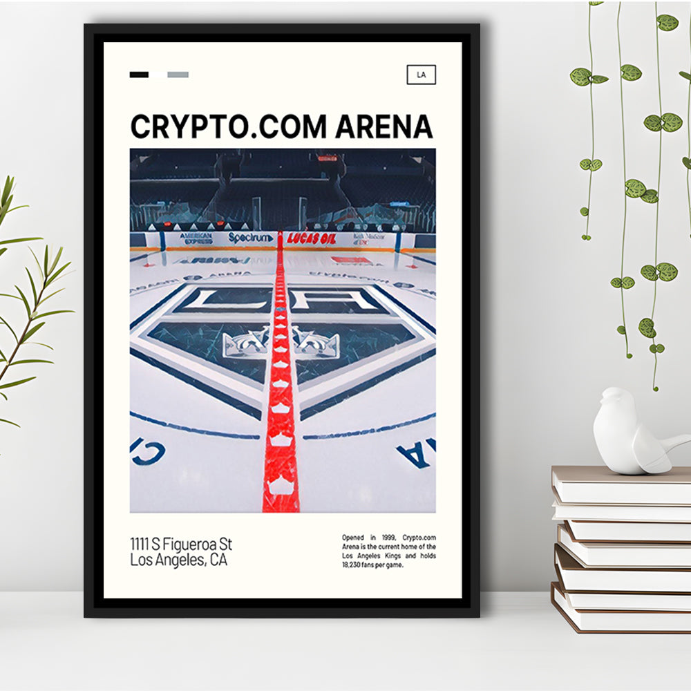 Crypto.com Arena Print, Los Angeles Kings Stadium Canvas Art, Man Cave Gift, Floating Framed Canvas Print Wall Art
