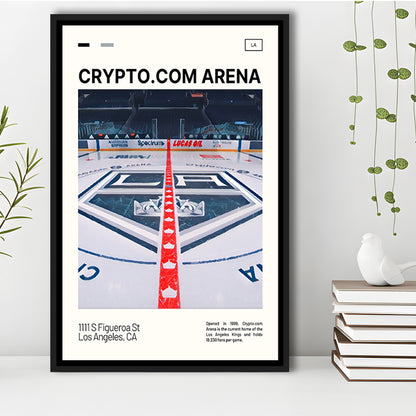 Crypto.com Arena Print, Los Angeles Kings Stadium Canvas Art, Man Cave Gift, Floating Framed Canvas Print Wall Art