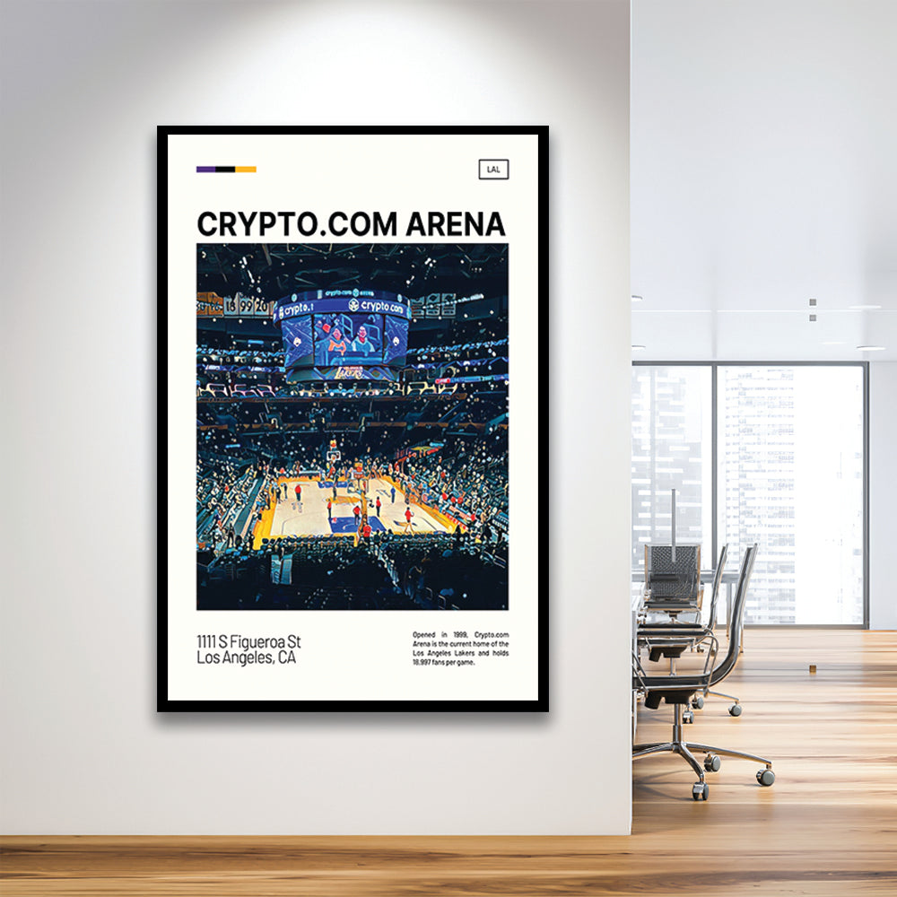 Crypto.com Arena Print, Los Angeles Lakers Stadium Art, Gifts for him, Sport Art, Framed Art Print Wall Decor