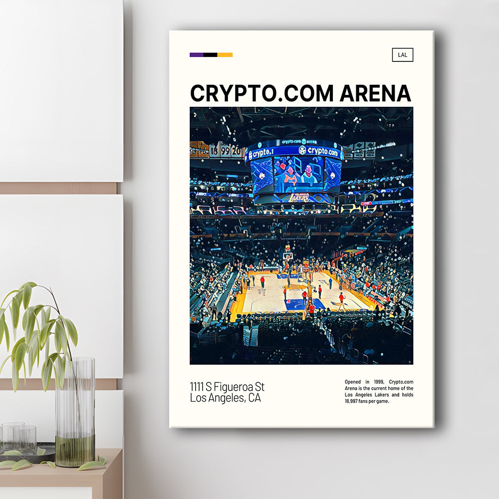 Crypto.com Arena Print, Los Angeles Lakers Stadium Canvas Art, Fan Gifts, Sport Art, Canvas Print Wall Art
