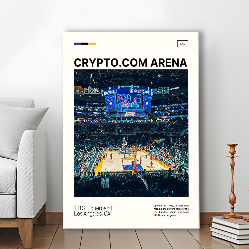Crypto.com Arena Print, Los Angeles Lakers Stadium Canvas Art, Fan Gifts, Sport Art, Canvas Print Wall Art