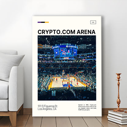 Crypto.com Arena Print, Los Angeles Lakers Stadium Canvas Art, Fan Gifts, Sport Art, Canvas Print Wall Art