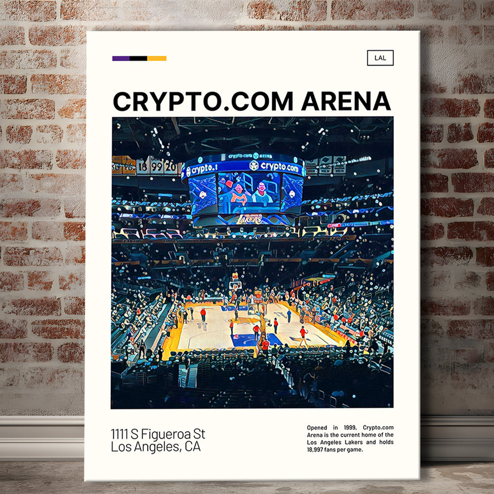 Crypto.com Arena Print, Los Angeles Lakers Stadium Canvas Art, Fan Gifts, Sport Art, Canvas Print Wall Art