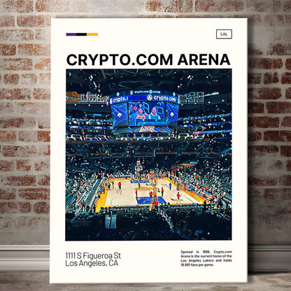 Crypto.com Arena Print, Los Angeles Lakers Stadium Canvas Art, Fan Gifts, Sport Art, Canvas Print Wall Art