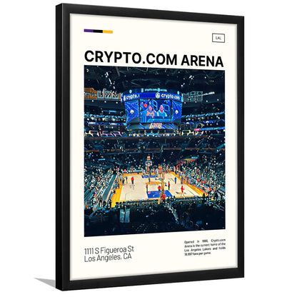 Crypto.com Arena Print, Los Angeles Lakers Stadium Art, Gifts for him, Sport Art, Framed Art Print Wall Decor