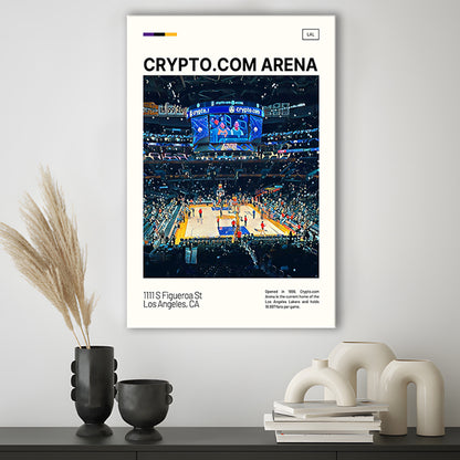 Crypto.com Arena Print, Los Angeles Lakers Stadium Canvas Art, Fan Gifts, Sport Art, Canvas Print Wall Art