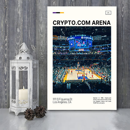Crypto.com Arena Print, Los Angeles Lakers Stadium Canvas Art, Fan Gifts, Sport Art, Canvas Print Wall Art