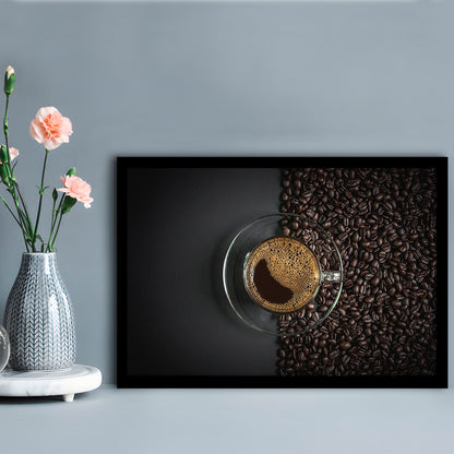 Cup Of Coffee Art Prints, Kitchen & Dining Wall Decor, Framed Art Print, Picture Framed