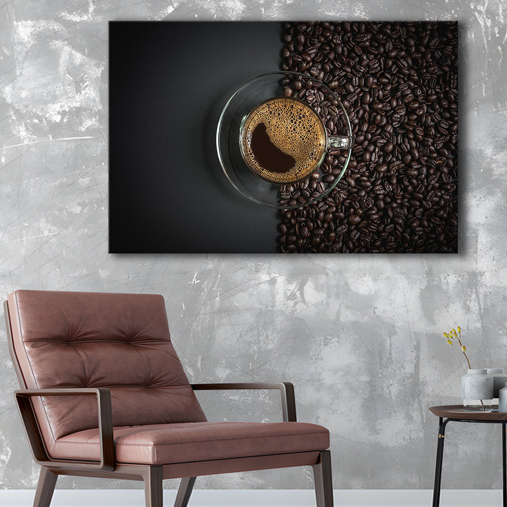 Cup of Coffee Canvas Print, Kitchen & Dining Wall Decor, Cavas Print Wall Art Hom Decor