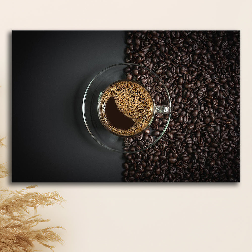 Cup of Coffee Canvas Print, Kitchen & Dining Wall Decor, Cavas Print Wall Art Hom Decor