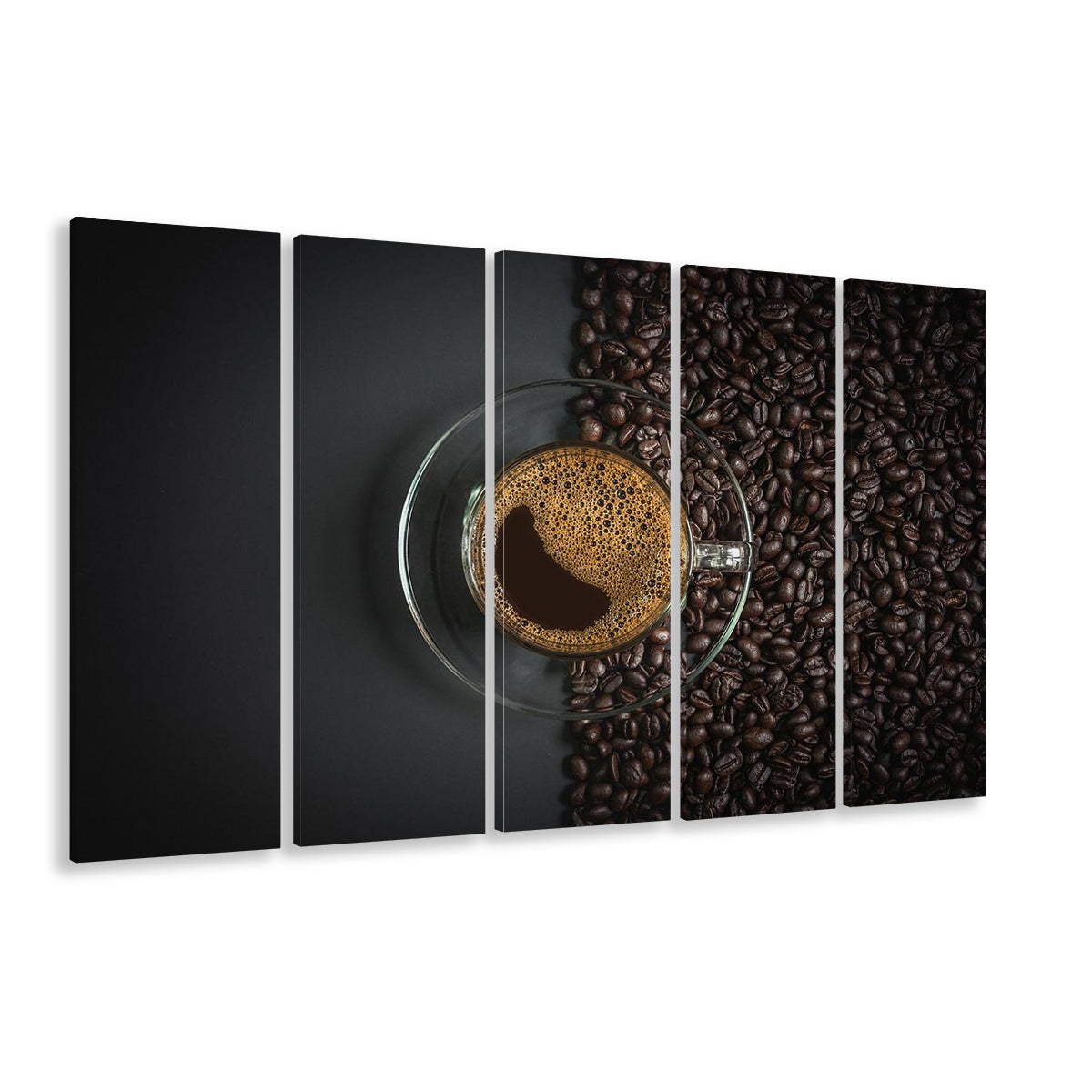 Cup of Coffee Canvas Print, Kitchen & Dining Wall Decor, 5 Piece B Extra Large Cavas Print Wall Art Decor
