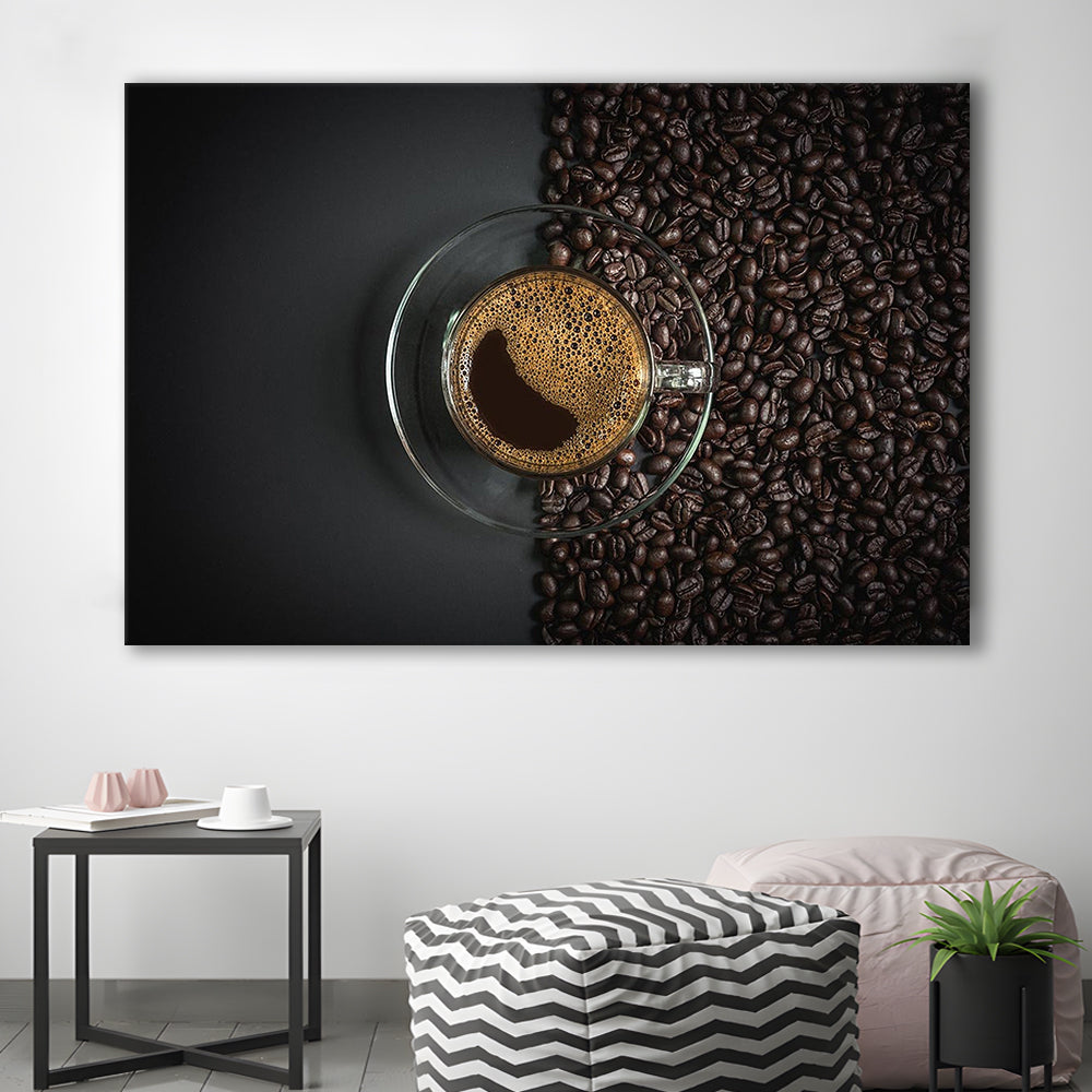 Cup of Coffee Canvas Print, Kitchen & Dining Wall Decor, Cavas Print Wall Art Hom Decor