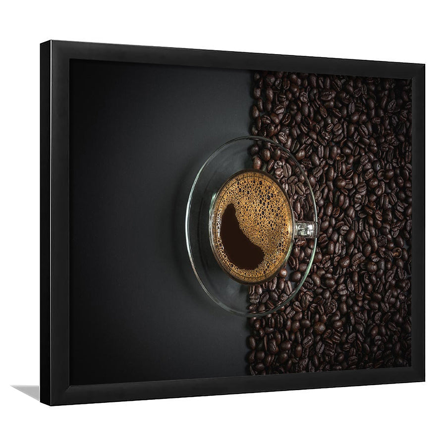 Cup Of Coffee Art Prints, Kitchen & Dining Wall Decor, Framed Art Print, Picture Framed