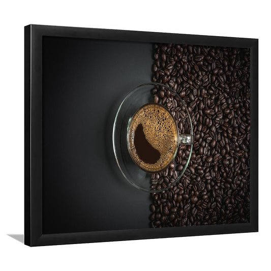 Cup Of Coffee Art Prints, Kitchen & Dining Wall Decor, Framed Art Print, Picture Framed