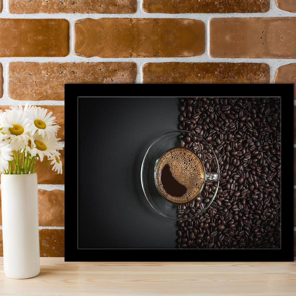 Cup Of Coffee Art Prints, Kitchen & Dining Wall Decor, Framed Art Print, Picture Framed