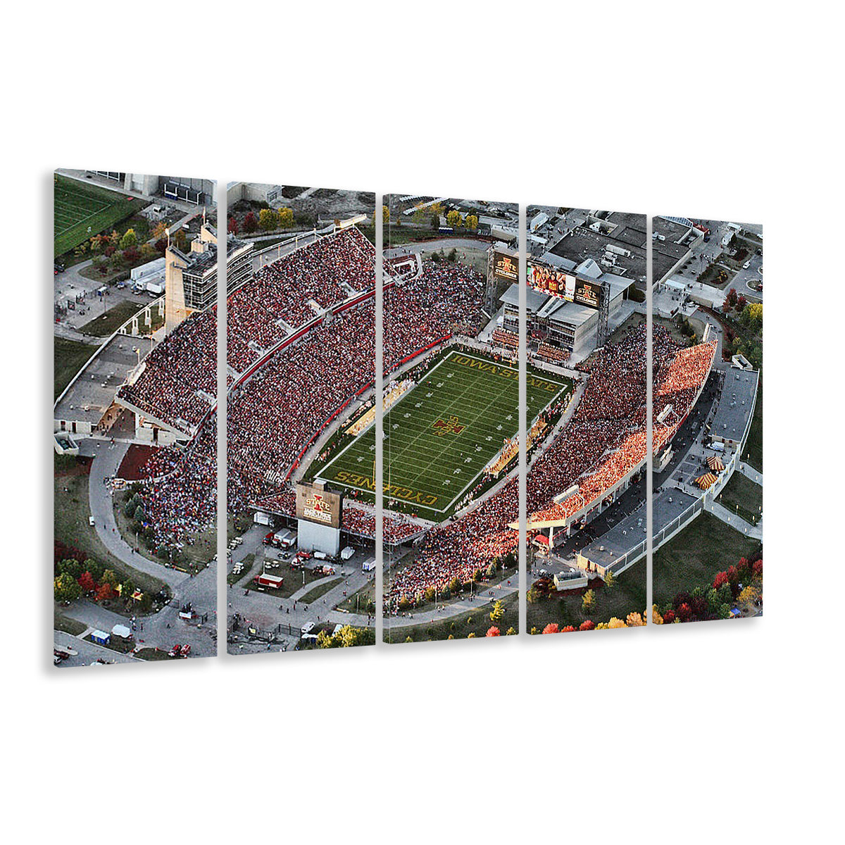 Cyclones Stadium, Stadium Canvas, Sport Art, 5 Panel B, Extra Large Canvas, Canvas Print Wall Art