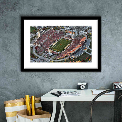 Cyclones Stadium, Stadium Canvas, Sport Art, Gift for him, White Border Framed Art Print Wall Decor