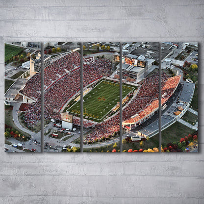 Cyclones Stadium, Stadium Canvas, Sport Art, 5 Panel B, Extra Large Canvas, Canvas Print Wall Art