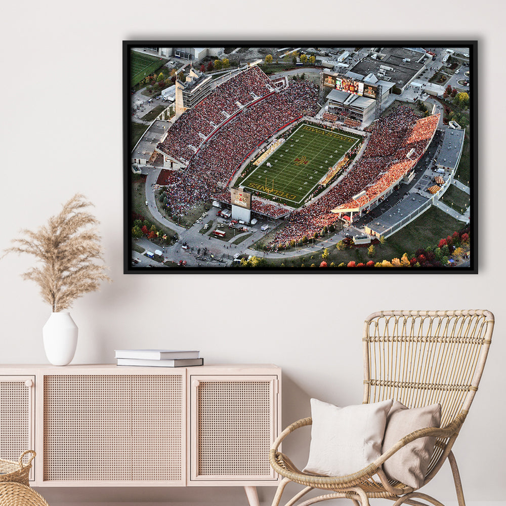 Cyclones Stadium, Stadium Canvas, Sport Art, Framed Canvas Print Wall Art, Floating Frame