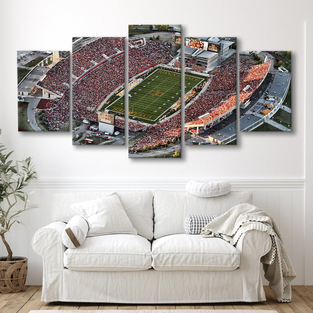 Cyclones Stadium, Stadium Canvas, Sport Art, Gift for him, 5 Panel, Large Canvas, Canvas Print Wall Art