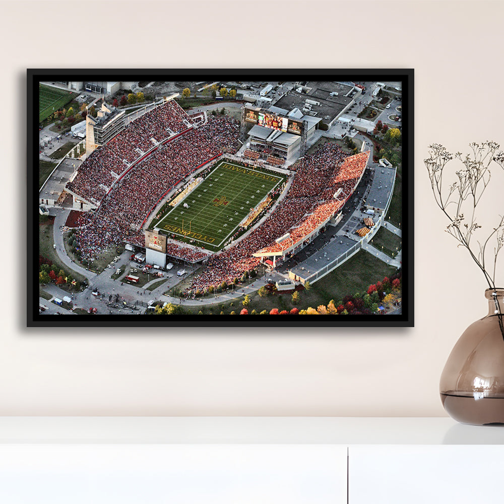 Cyclones Stadium, Stadium Canvas, Sport Art, Framed Canvas Print Wall Art, Floating Frame