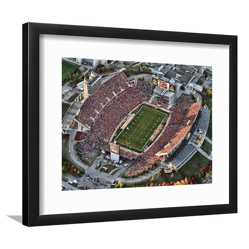 Cyclones Stadium, Stadium Canvas, Sport Art, Gift for him, White Border Framed Art Print Wall Decor