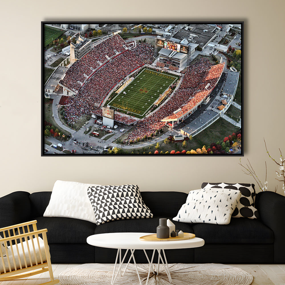 Cyclones Stadium, Stadium Canvas, Sport Art, Framed Canvas Print Wall Art, Floating Frame