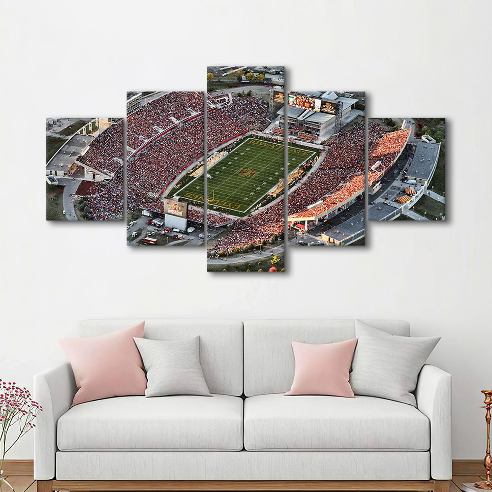 Cyclones Stadium, Stadium Canvas, Sport Art, Gift for him, 5 Panel, Large Canvas, Canvas Print Wall Art