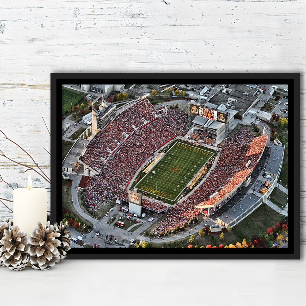 Cyclones Stadium, Stadium Canvas, Sport Art, Framed Canvas Print Wall Art, Floating Frame