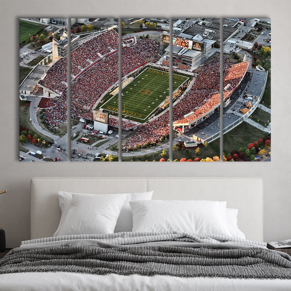Cyclones Stadium, Stadium Canvas, Sport Art, 5 Panel B, Extra Large Canvas, Canvas Print Wall Art