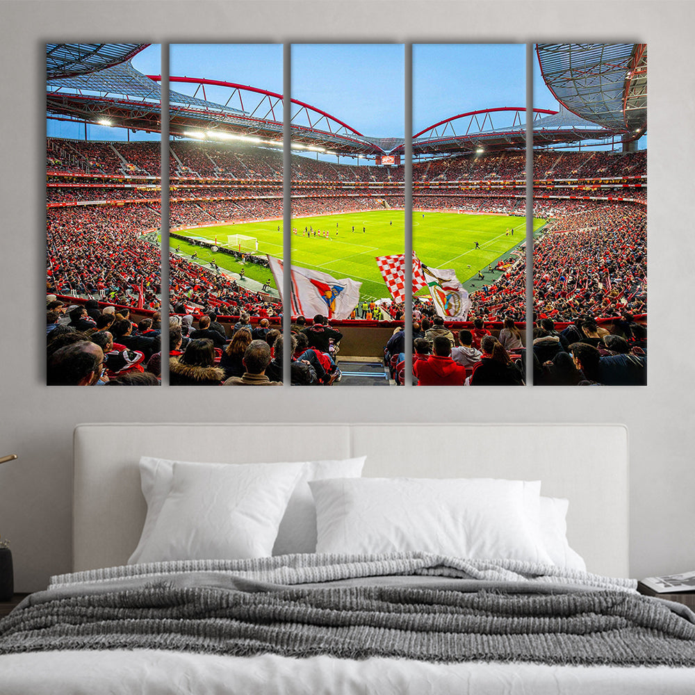 Da Luz Estadio, Stadium Canvas, Sport Art, 5 Panel B, Extra Large Canvas, Canvas Print Wall Art