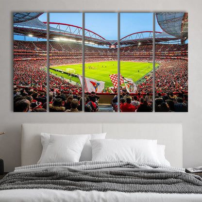 Da Luz Estadio, Stadium Canvas, Sport Art, 5 Panel B, Extra Large Canvas, Canvas Print Wall Art