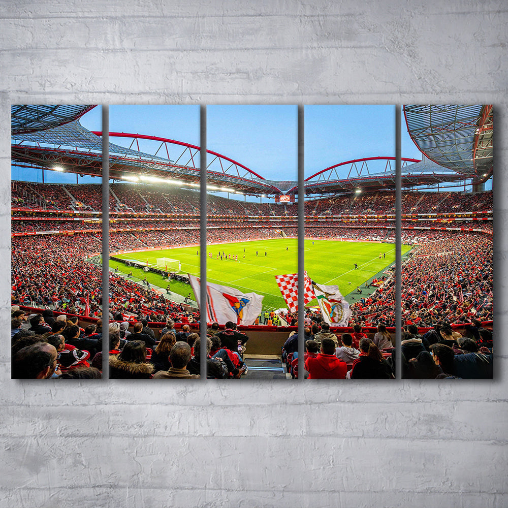Da Luz Estadio, Stadium Canvas, Sport Art, 5 Panel B, Extra Large Canvas, Canvas Print Wall Art