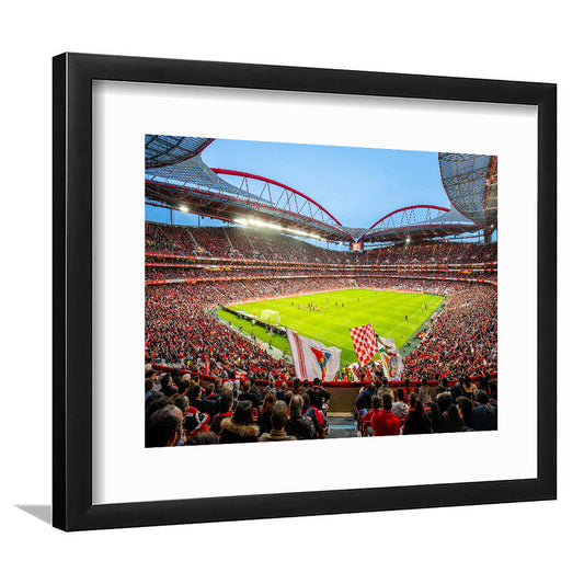 Da Luz Estadio, Stadium Canvas, Sport Art, Gift for him, White Border Framed Art Print Wall Decor