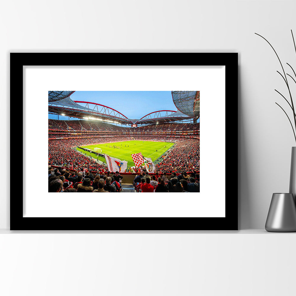 Da Luz Estadio, Stadium Canvas, Sport Art, Gift for him, White Border Framed Art Print Wall Decor