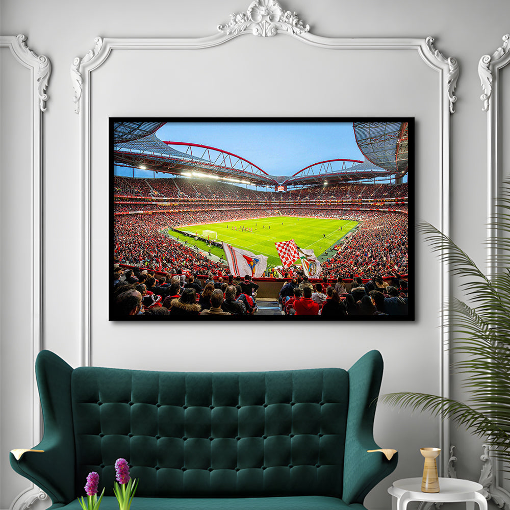 Da Luz Estadio, Stadium Canvas, Sport Art, Gift for him, Framed Art Print Wall Decor, Picture Framed