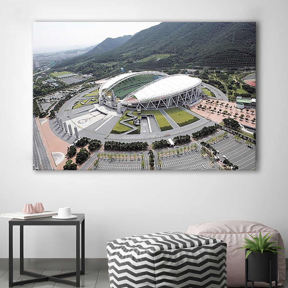 Daegu Stadium Aerial View, Stadium Canvas, Sport Art, Gift for him, Man Cave Decor, Art Print, Canvas Print Wall Art