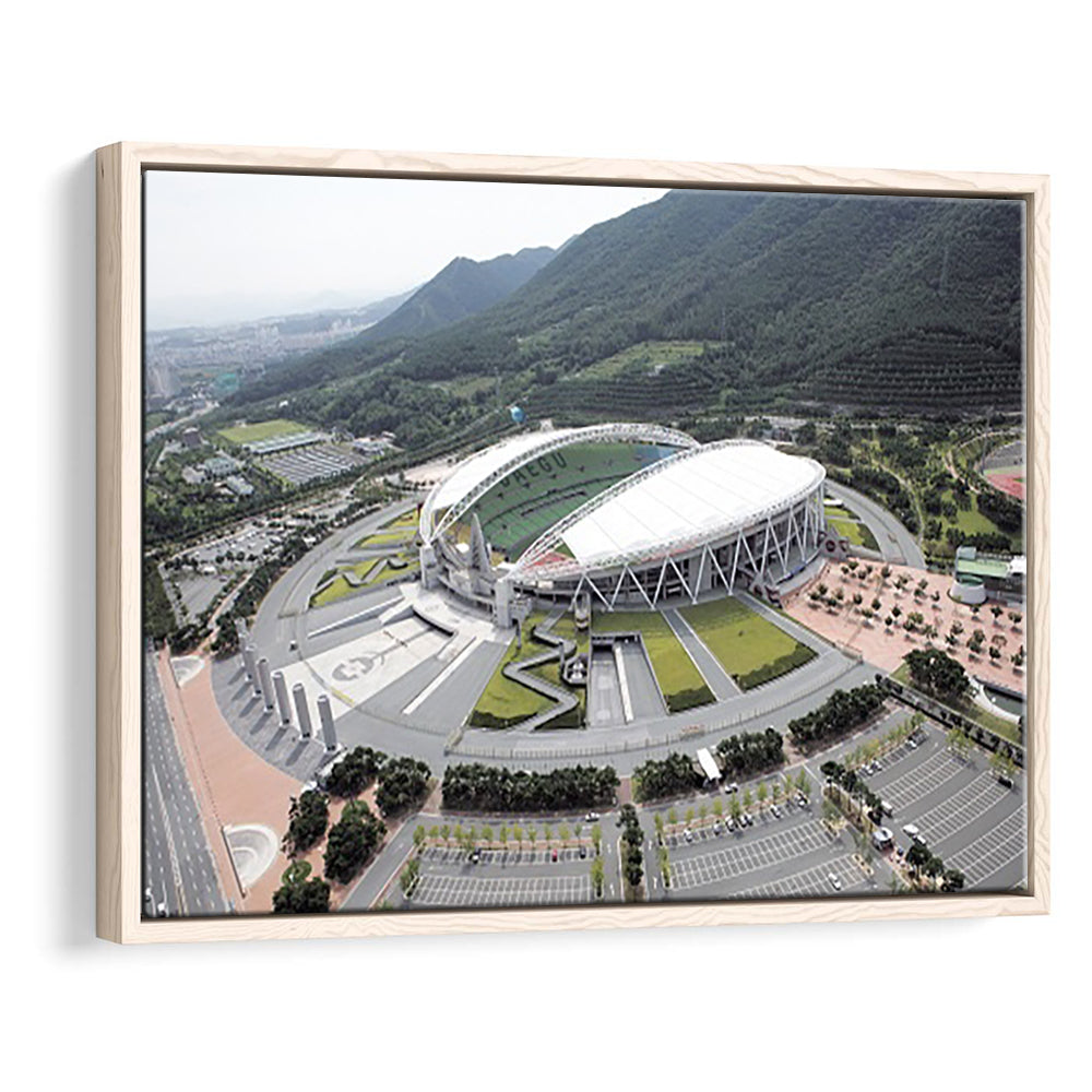 Daegu Stadium Aerial View, Stadium Canvas, Sport Art, Framed Canvas Print Wall Art, Floating Frame