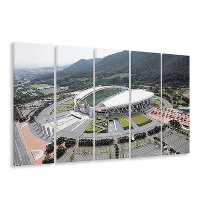 Daegu Stadium Aerial View, Stadium Canvas, Sport Art, 5 Panel B, Extra Large Canvas, Canvas Print Wall Art