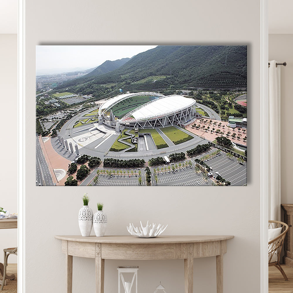 Daegu Stadium Aerial View, Stadium Canvas, Sport Art, Gift for him, Man Cave Decor, Art Print, Canvas Print Wall Art