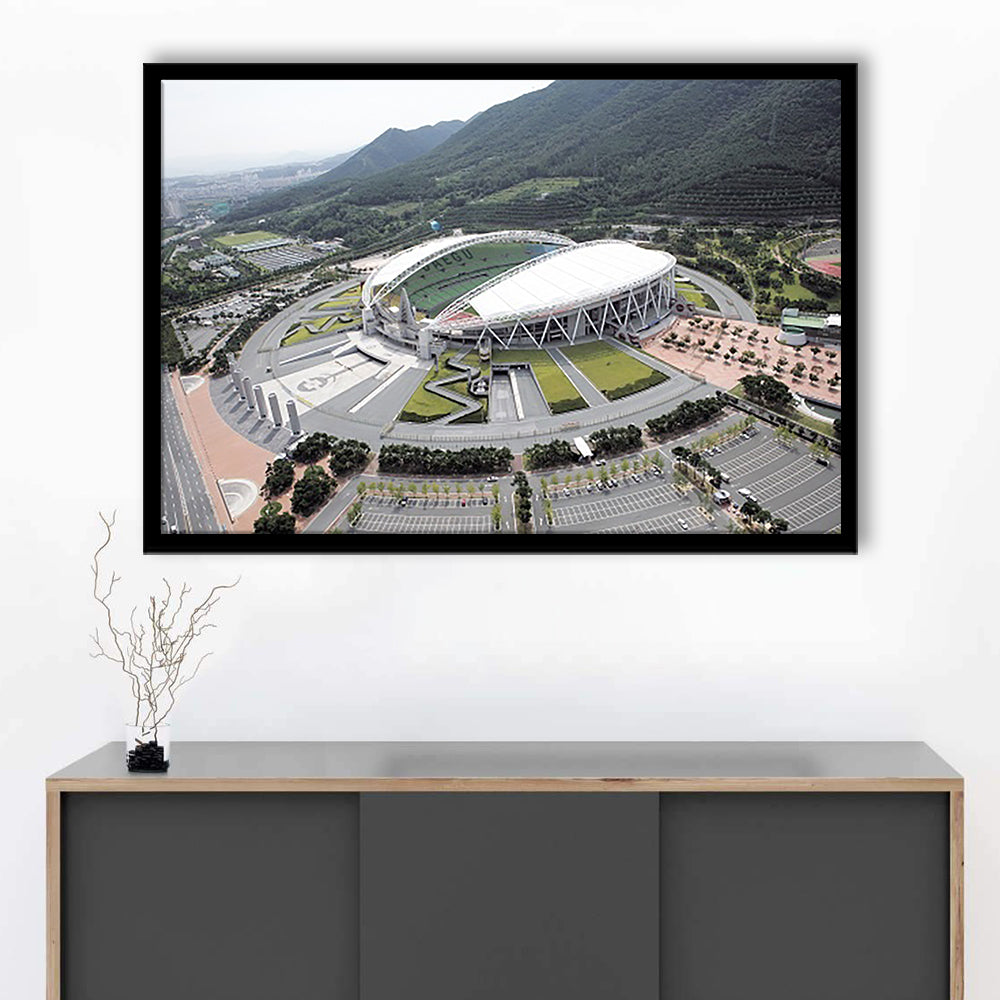 Daegu Stadium Aerial View, Stadium Canvas, Sport Art, Gift for him, Framed Art Print Wall Decor, Picture Framed