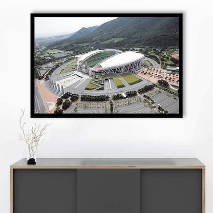 Daegu Stadium Aerial View, Stadium Canvas, Sport Art, Gift for him, Framed Art Print Wall Decor, Picture Framed