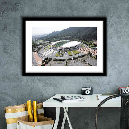 Daegu Stadium Aerial View, Stadium Canvas, Sport Art, Gift for him, White Border Framed Art Print Wall Decor