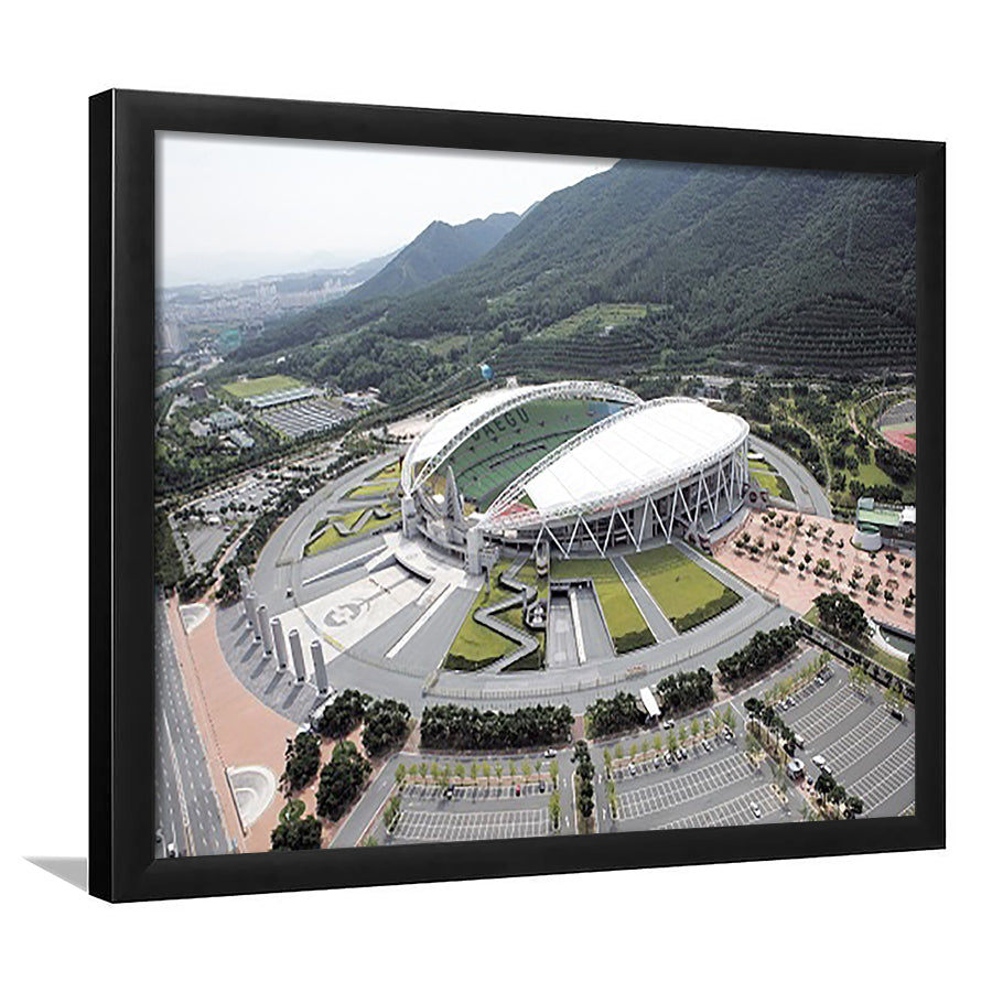 Daegu Stadium Aerial View, Stadium Canvas, Sport Art, Gift for him, Framed Art Print Wall Decor, Picture Framed