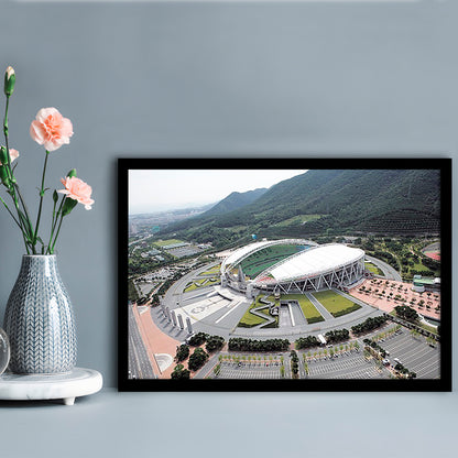 Daegu Stadium Aerial View, Stadium Canvas, Sport Art, Gift for him, Framed Art Print Wall Decor, Picture Framed