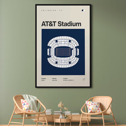 Dallas Stadium Print, AT&T Stadium Print, Man Cave Gift, Floating Framed Canvas Print Wall Art