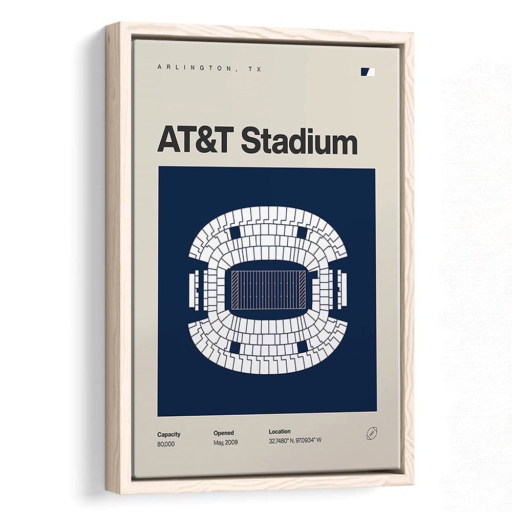 Dallas Stadium Print, AT&T Stadium Print, Man Cave Gift, Floating Framed Canvas Print Wall Art