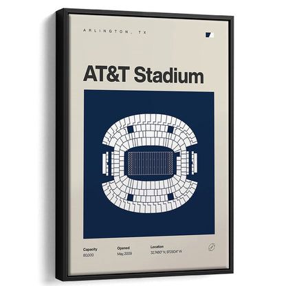 Dallas Stadium Print, AT&T Stadium Print, Man Cave Gift, Floating Framed Canvas Print Wall Art