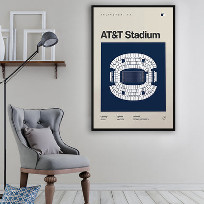 Dallas Stadium Print, AT&T Stadium Print, Man Cave Gift, Floating Framed Canvas Print Wall Art