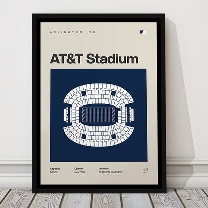 Dallas Stadium Print, AT&T Stadium Print, Man Cave Gift, Floating Framed Canvas Print Wall Art